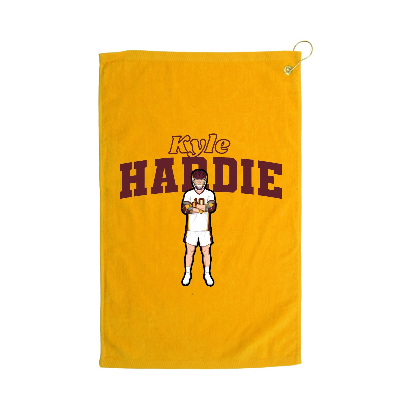 Golf Towel — Name Arch in Gold