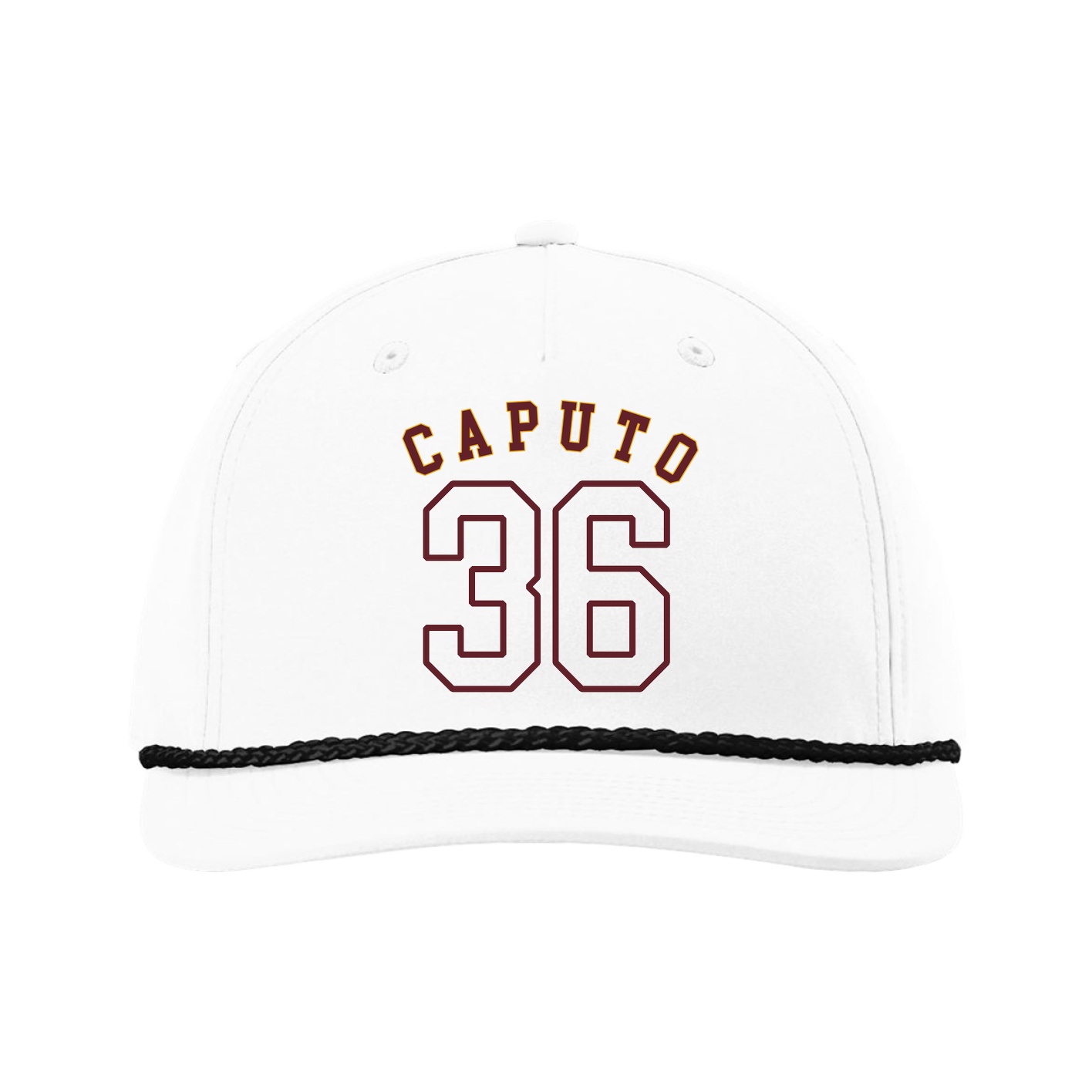Five-Panel Classic Rope Cap — Shirsey Arch in White