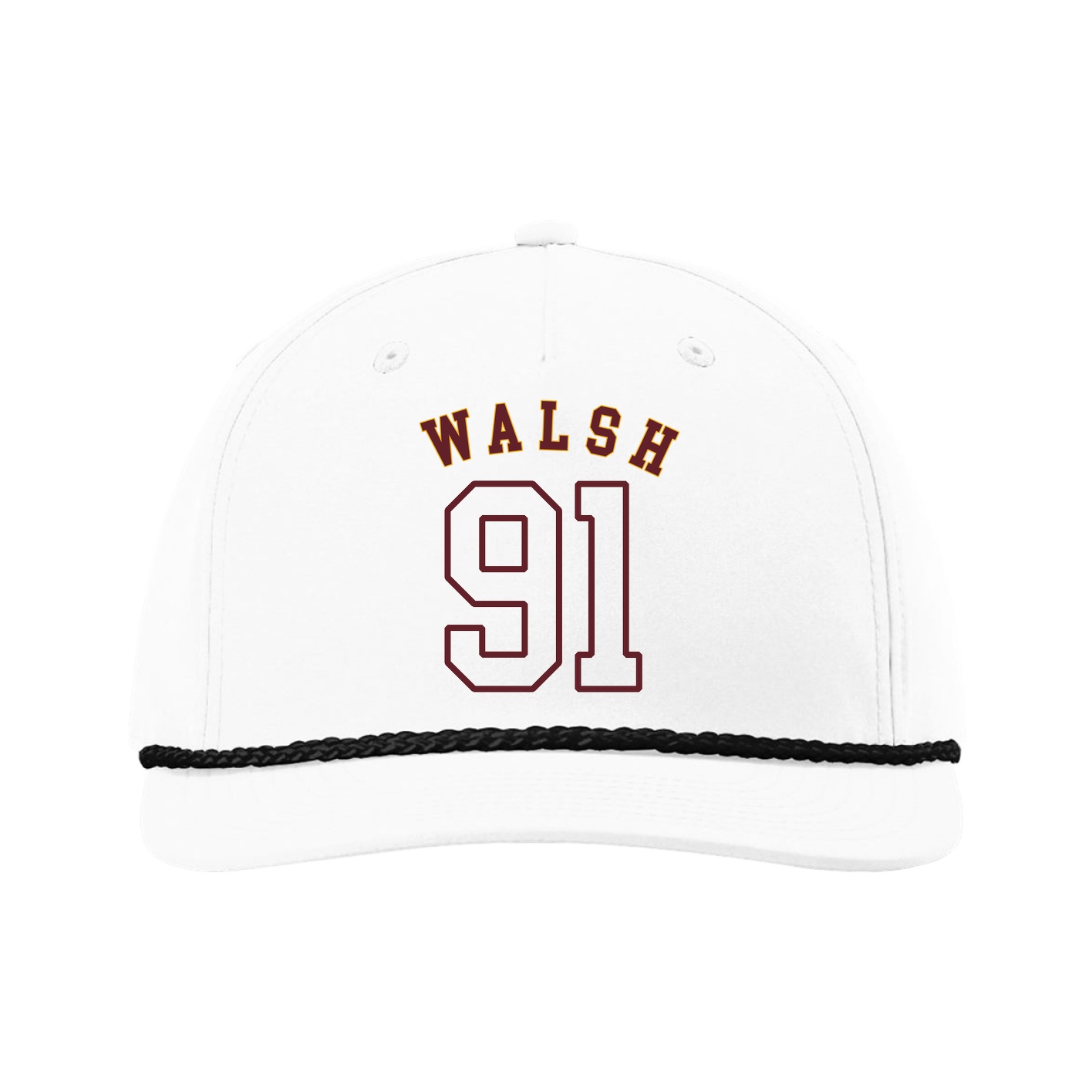 Five-Panel Classic Rope Cap — Shirsey Arch in White