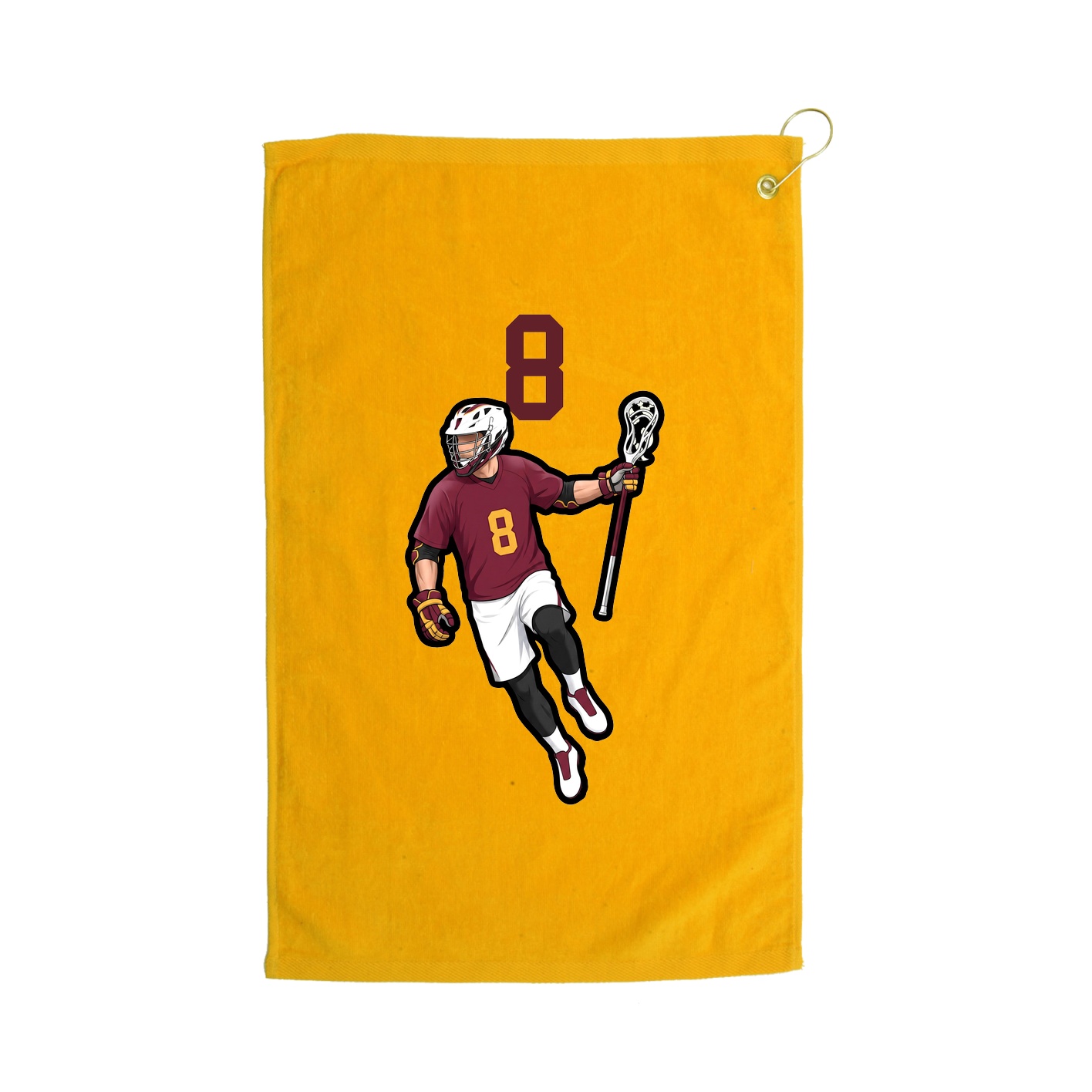 Golf Towel — Number Top in Gold