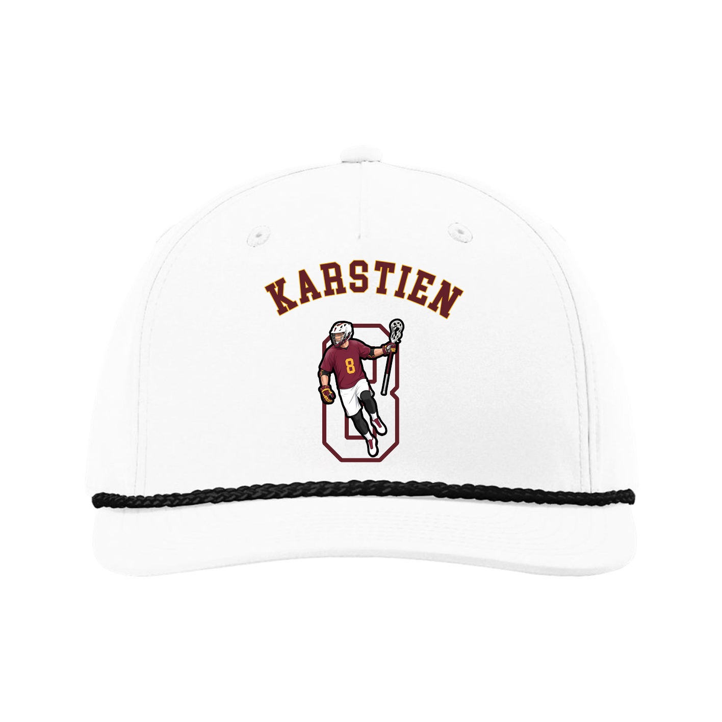 Five-Panel Classic Rope Cap — Shirsey Arch in White