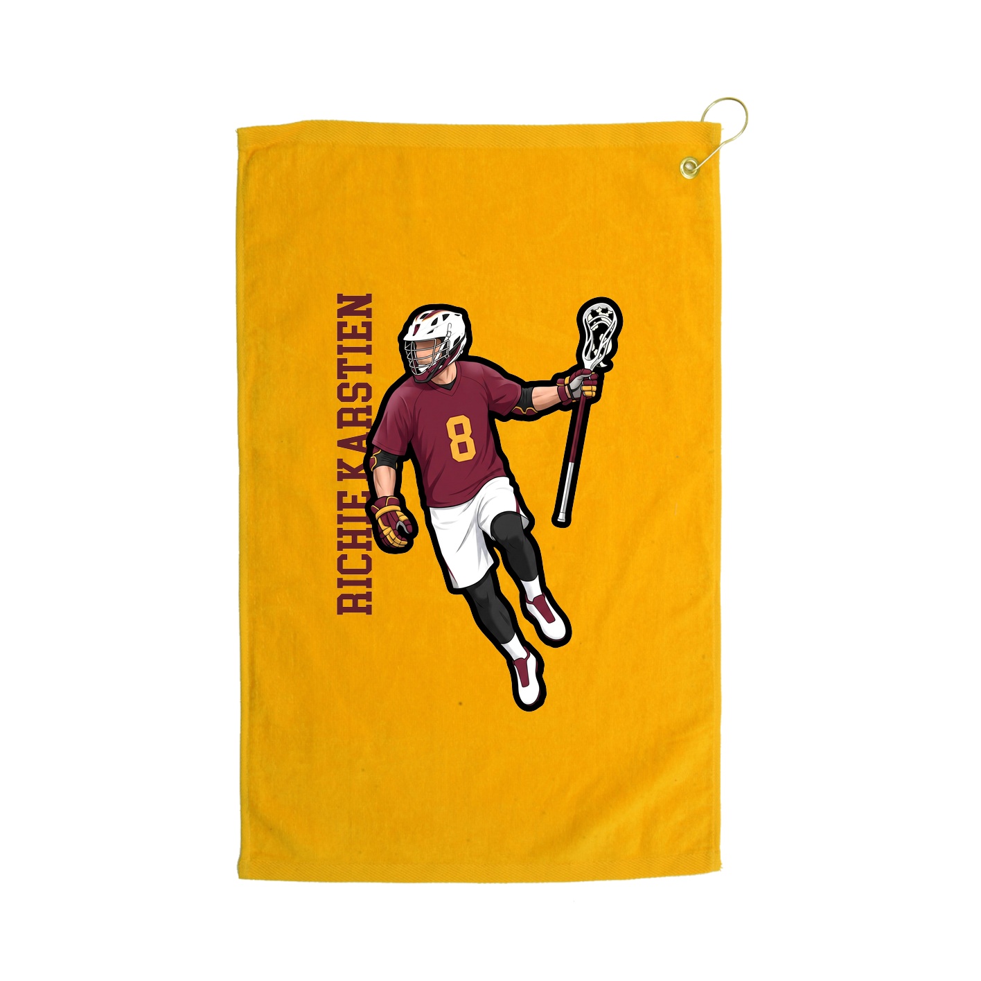 Golf Towel — Name Vertical in Gold