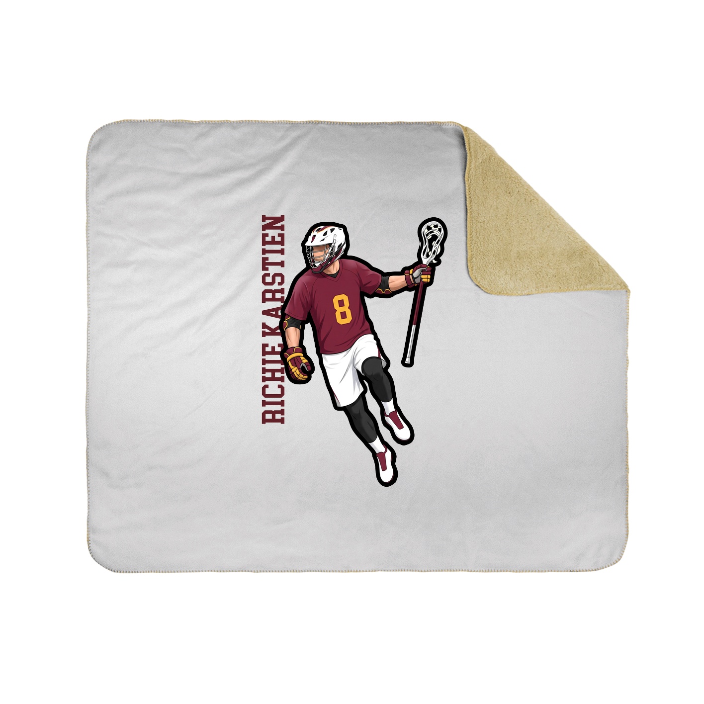 Throw Blanket — Name Vertical in White