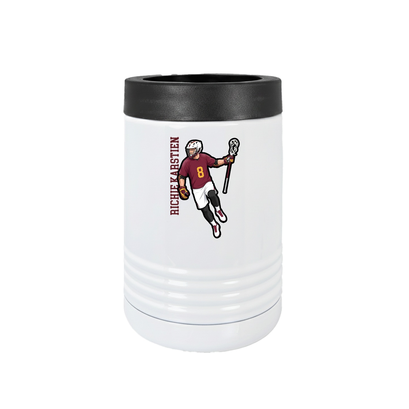 Beverage Holder — Name Vertical in White