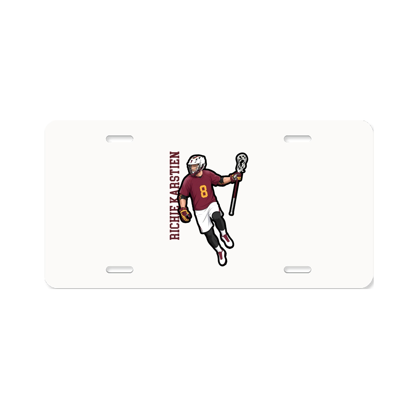 License Plate — Name Vertical in Classic