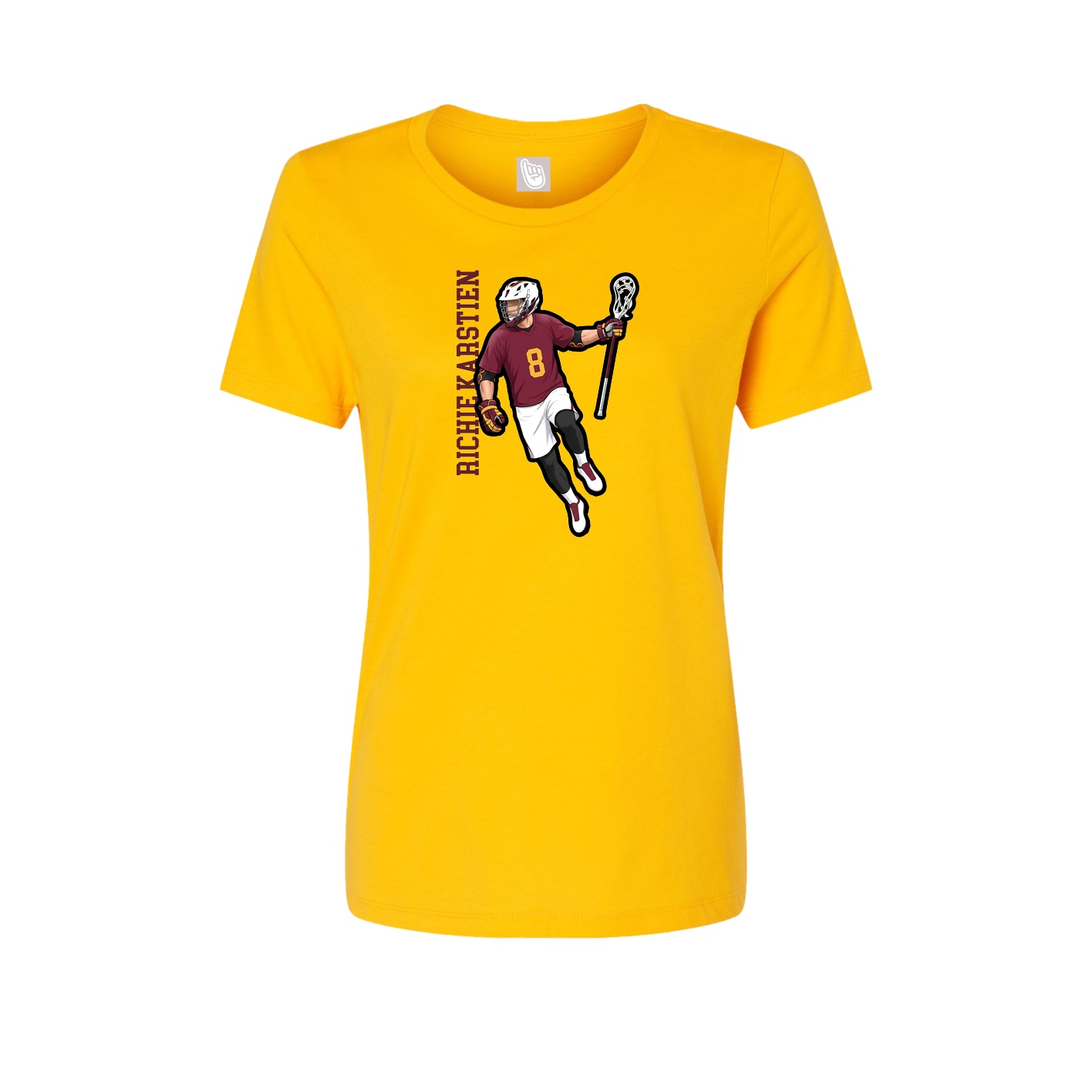 Womens Tee — Name Vertical in Gold
