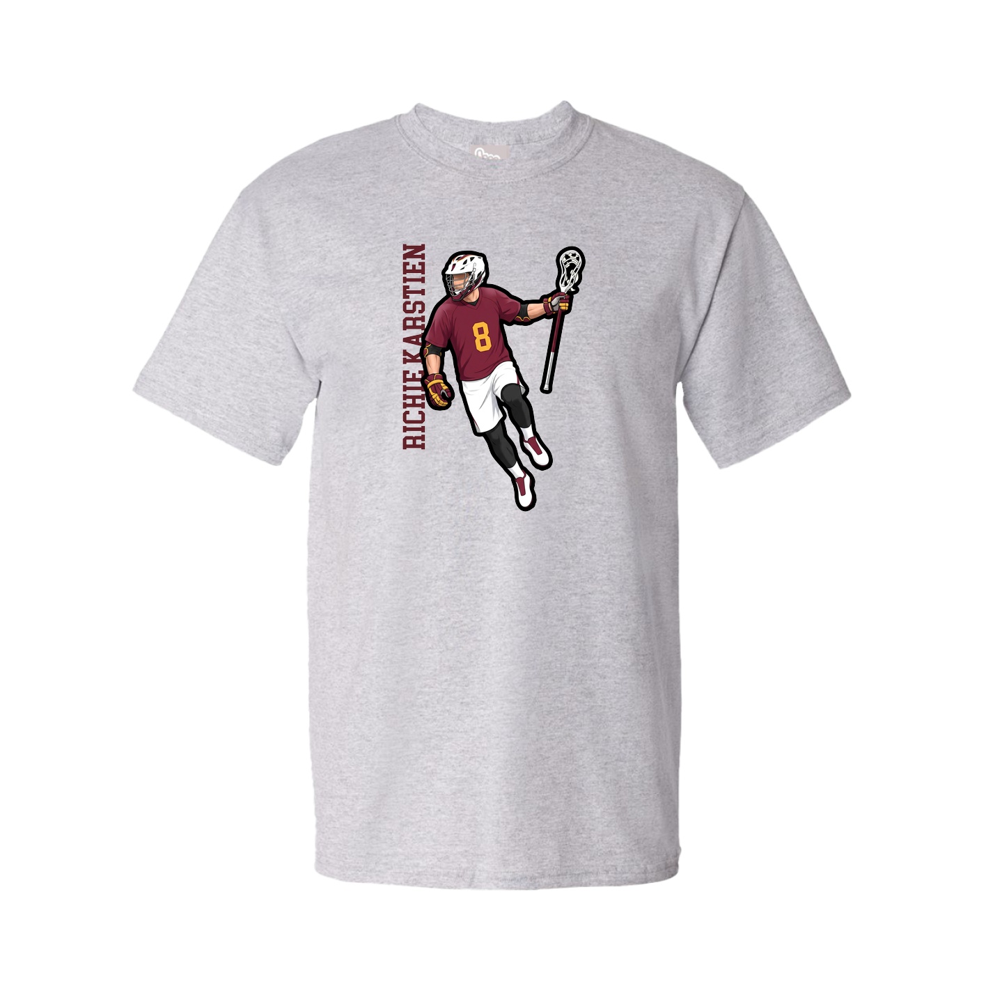Youth Tee — Name Vertical in Grey