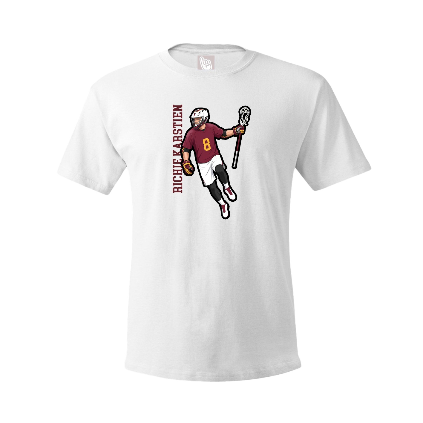 Youth Tee — Name Vertical in White