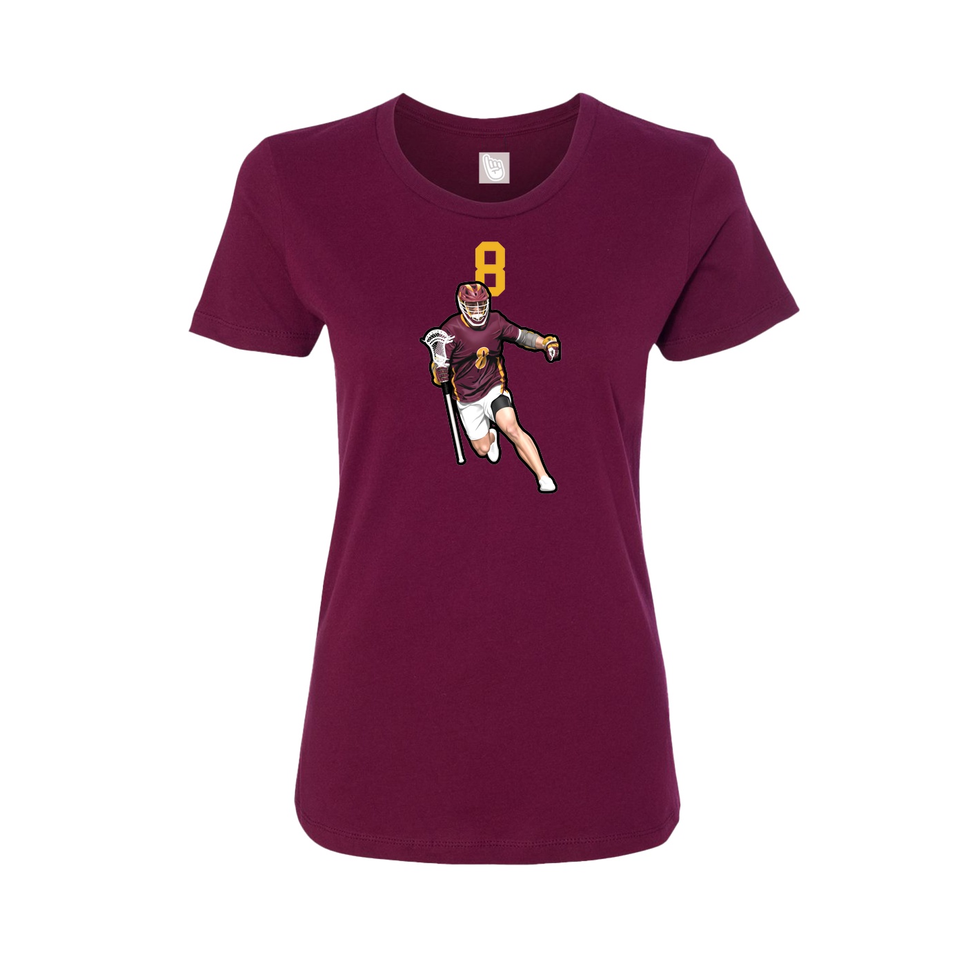 Fitted Women's Tee — Number Top in Maroon