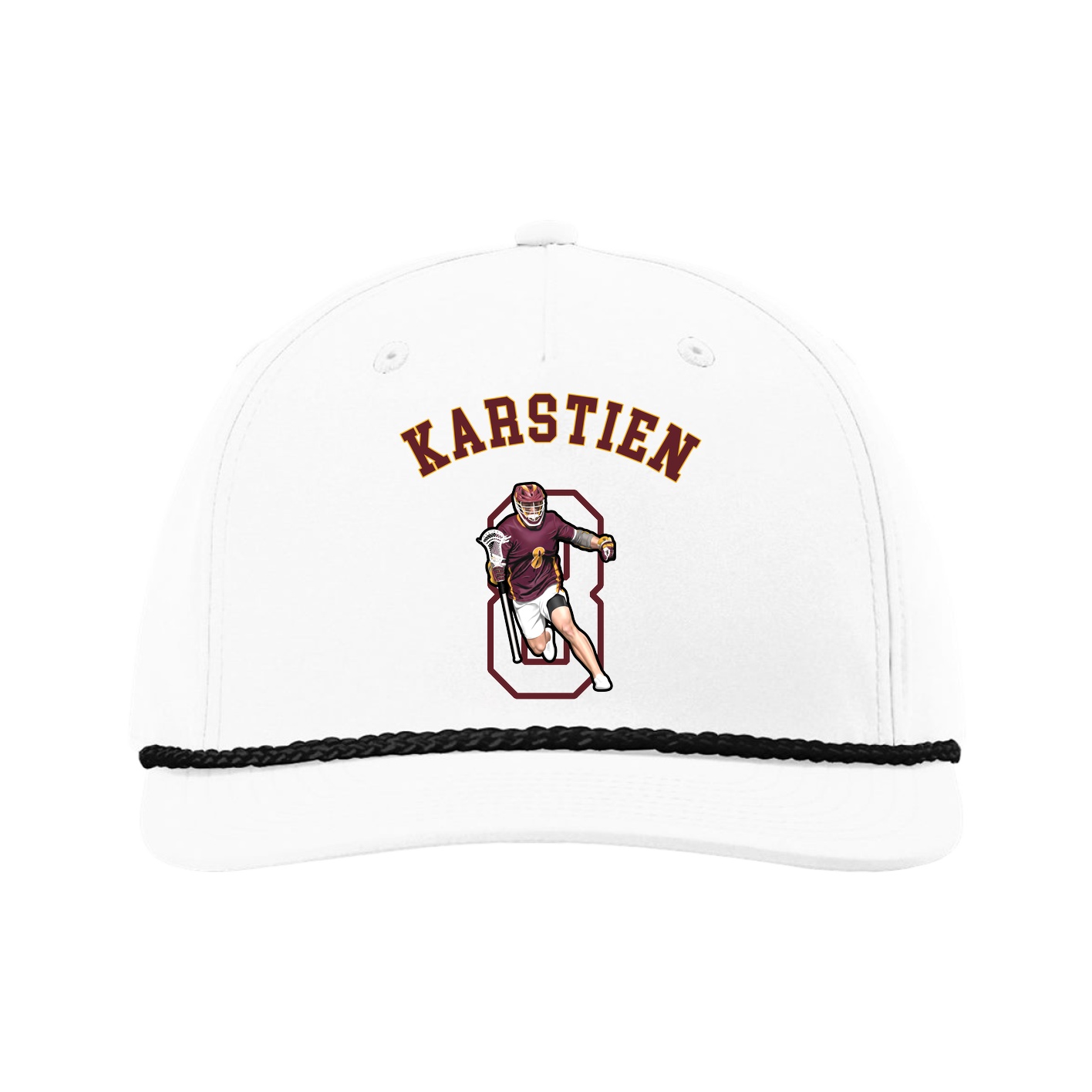 Five-Panel Classic Rope Cap — Shirsey Arch in White