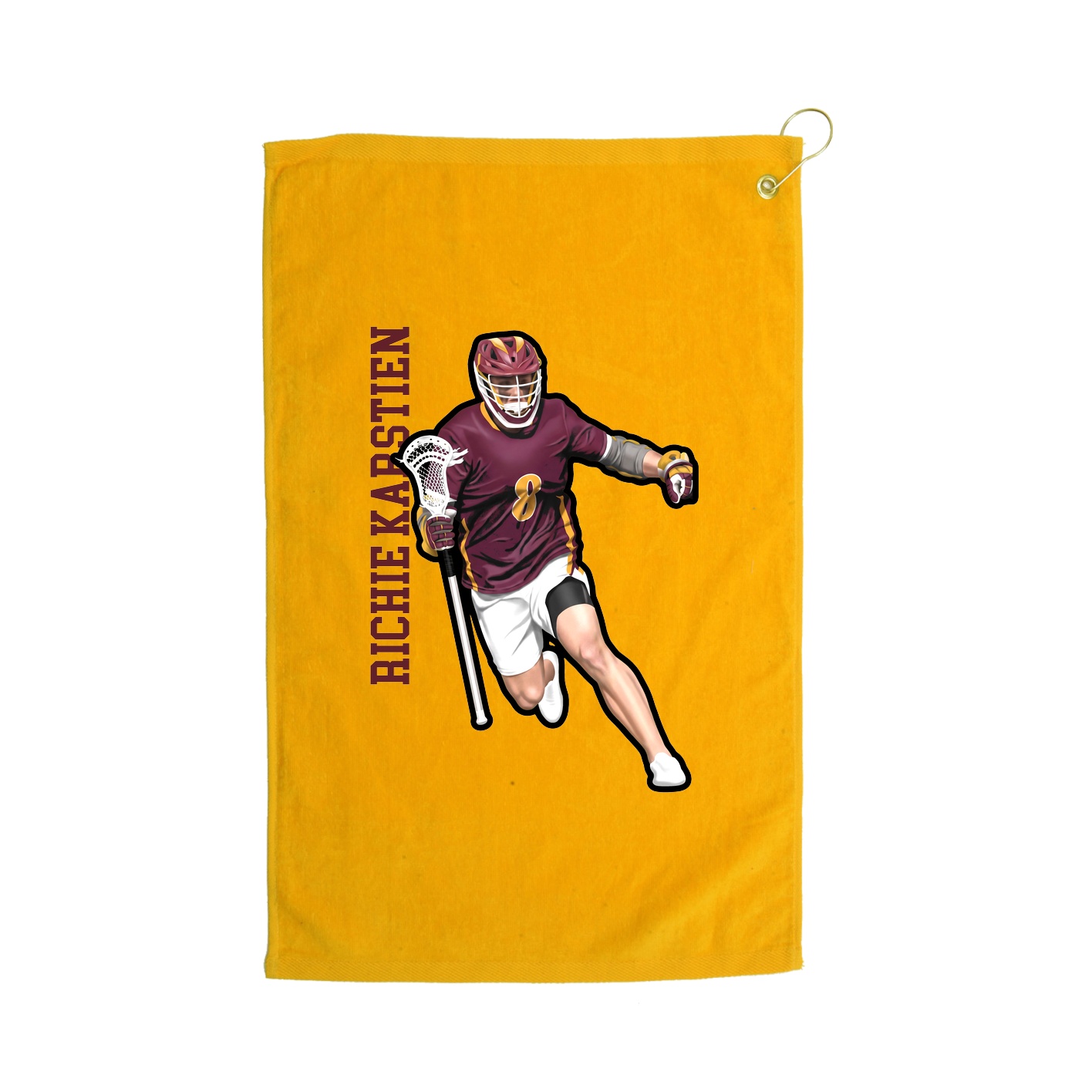 Golf Towel — Name Vertical in Gold
