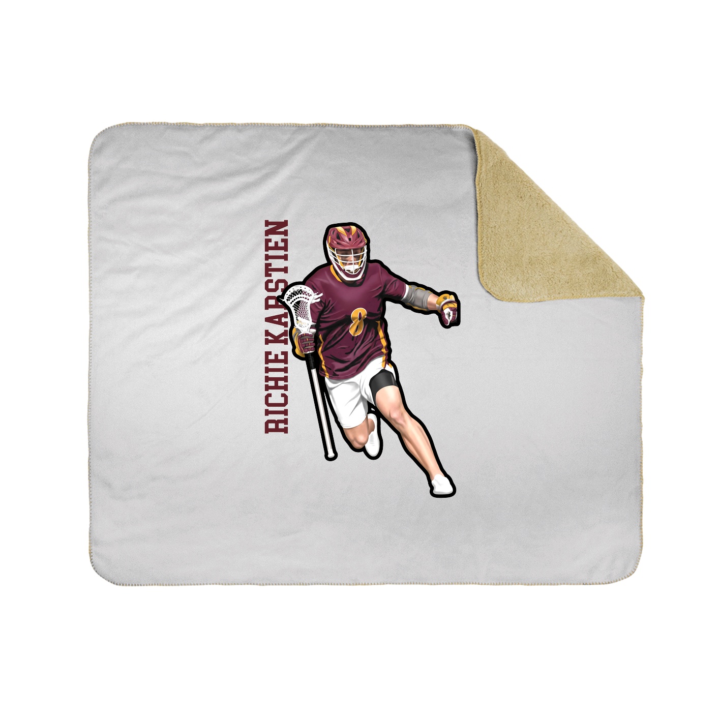 Throw Blanket — Name Vertical in White