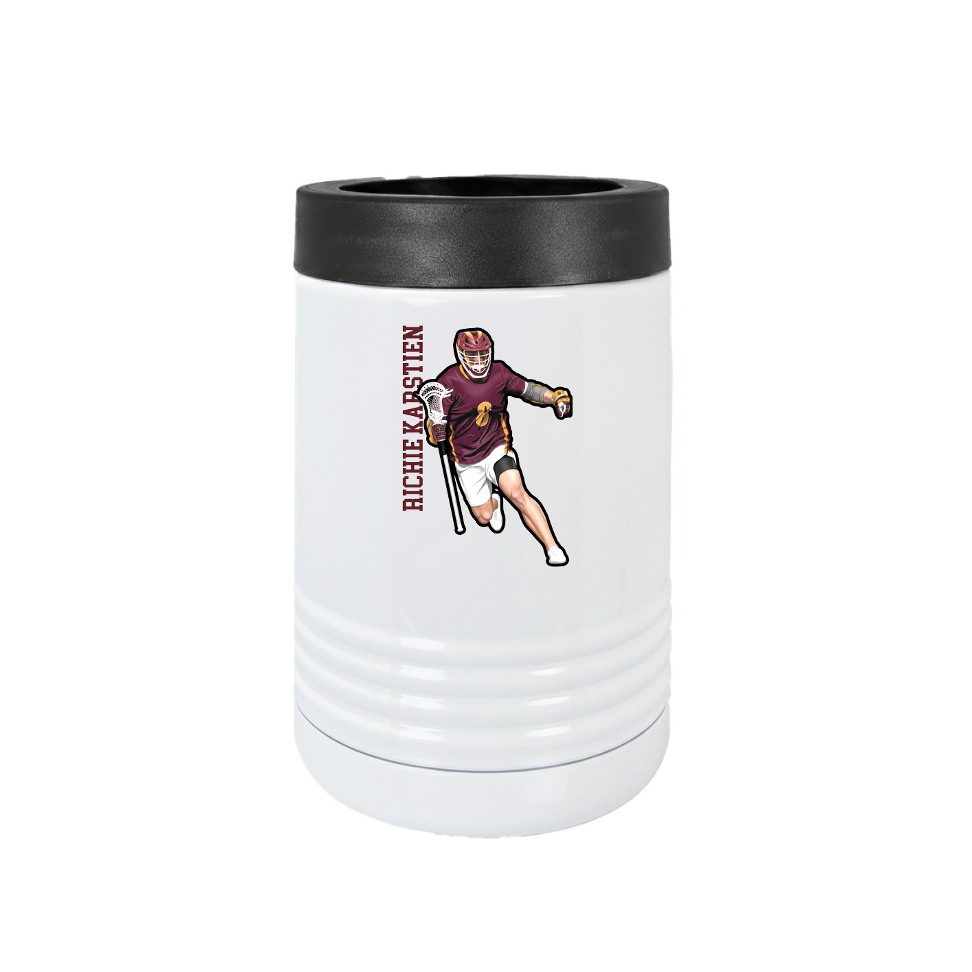 Beverage Holder — Name Vertical in White