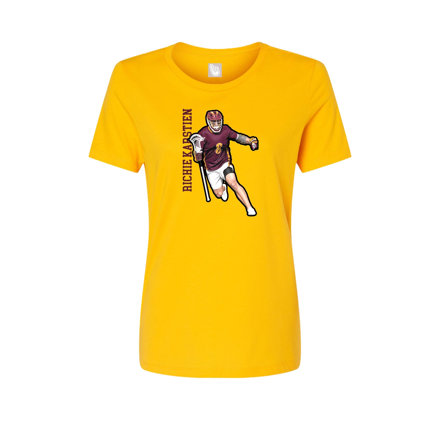 Womens Tee — Name Vertical in Gold