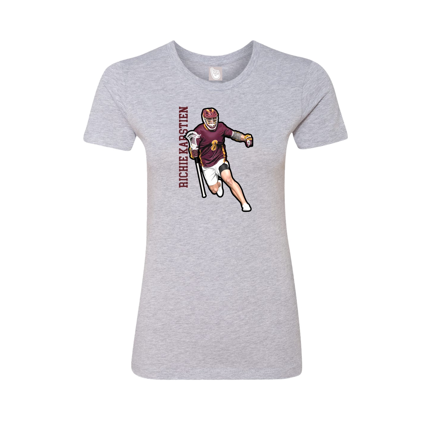Womens Tee — Name Vertical in Grey