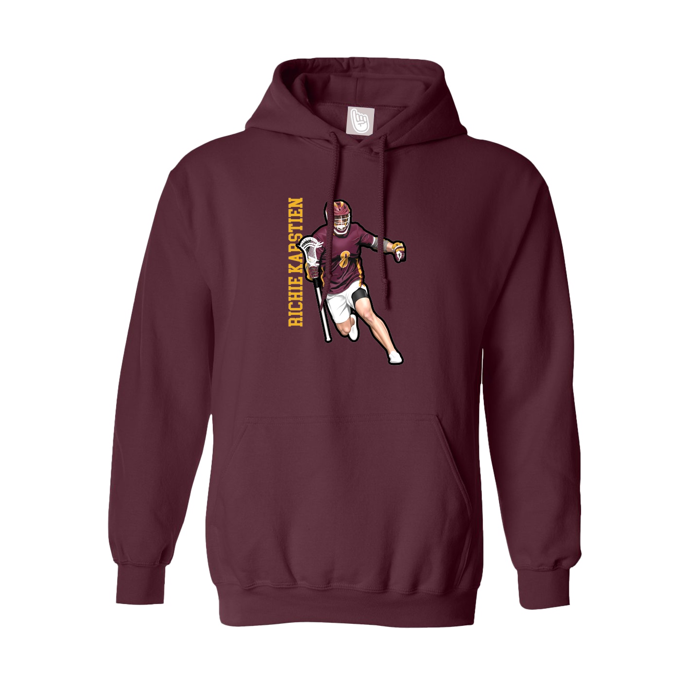 Youth Hoodie — Name Vertical in Maroon