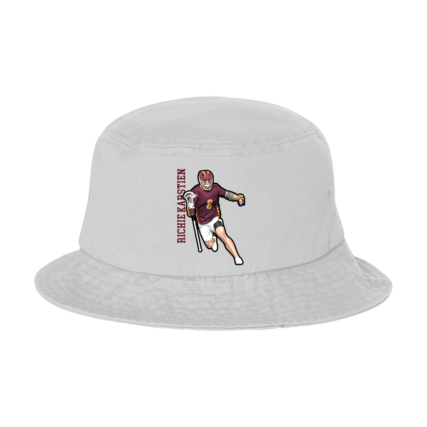 Bucket Cap — Name Vertical in White