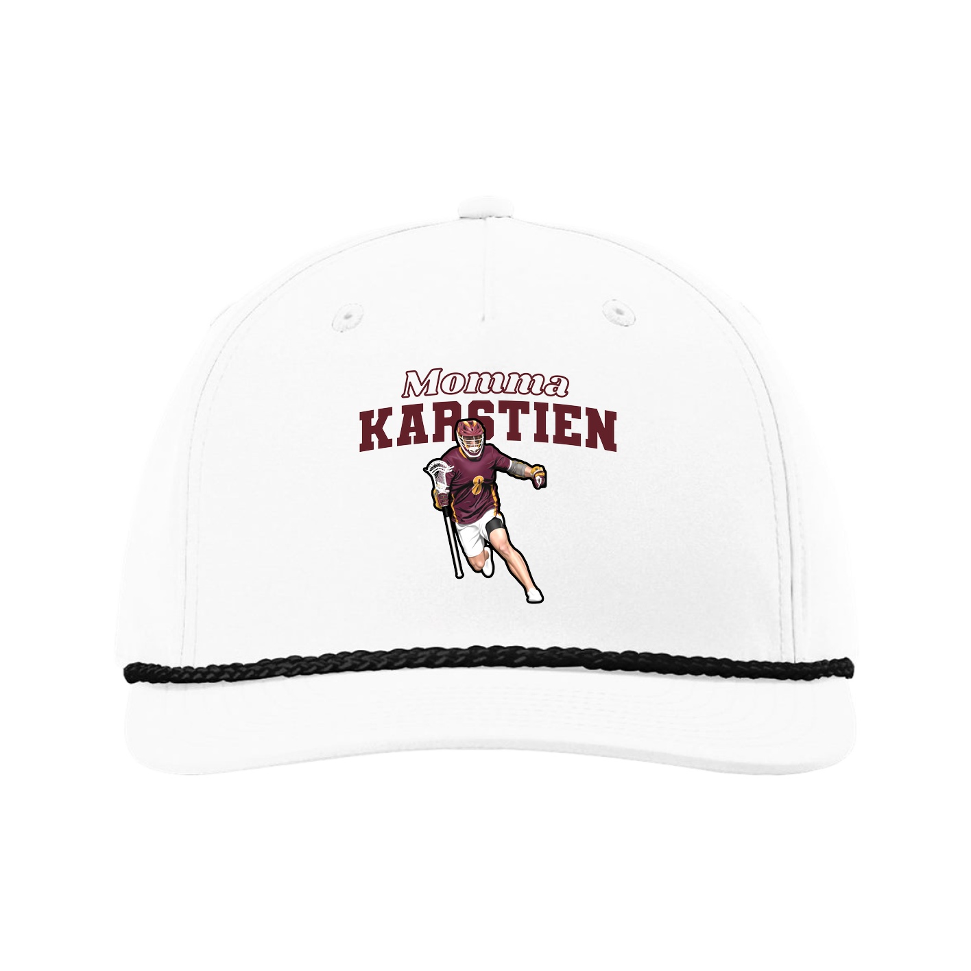 Five-Panel Classic Rope Cap — Mothers Day Block in White