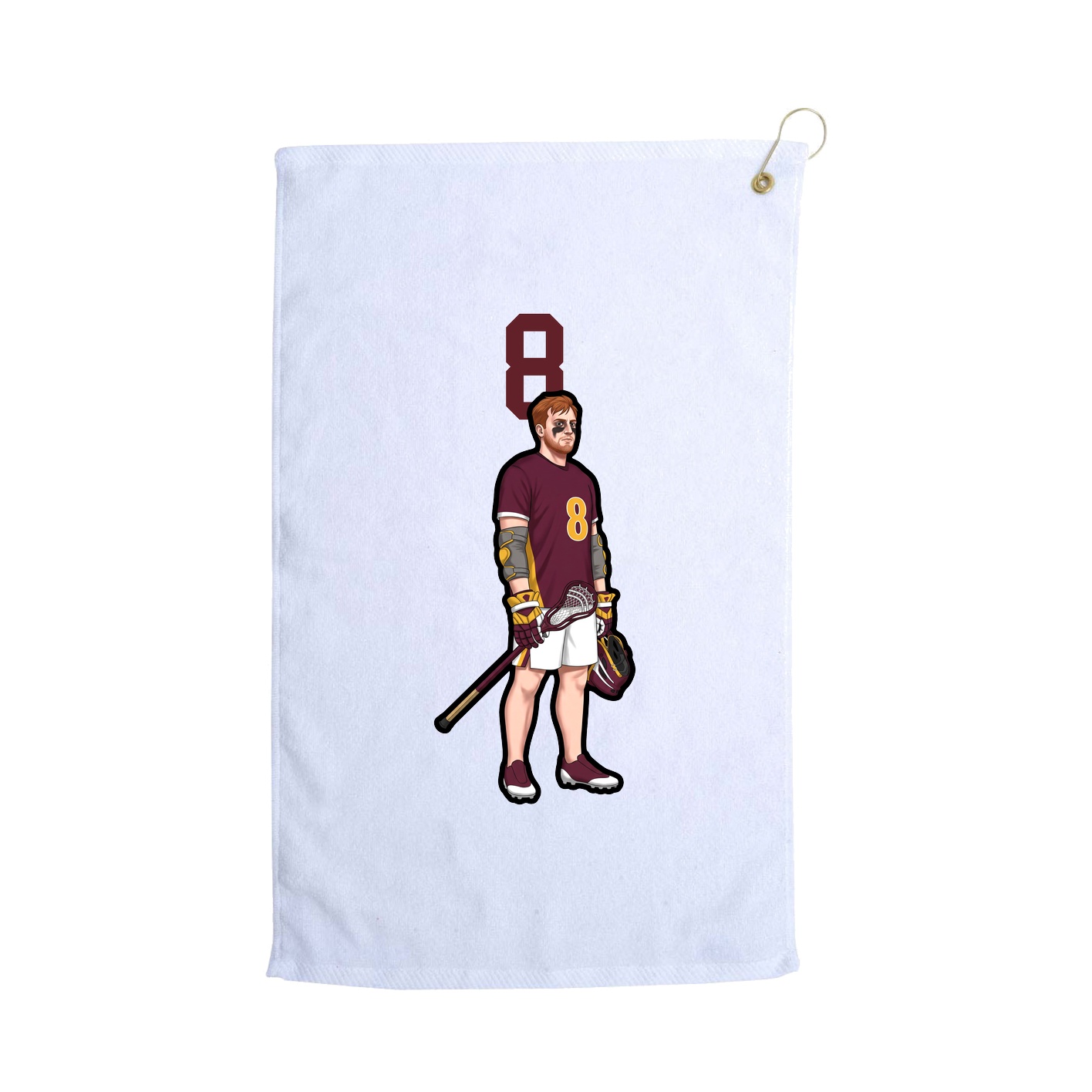 Golf Towel — Number Top in White