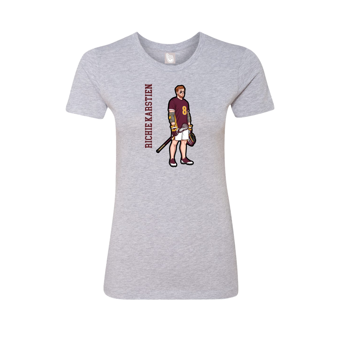 Womens Tee — Name Vertical in Grey