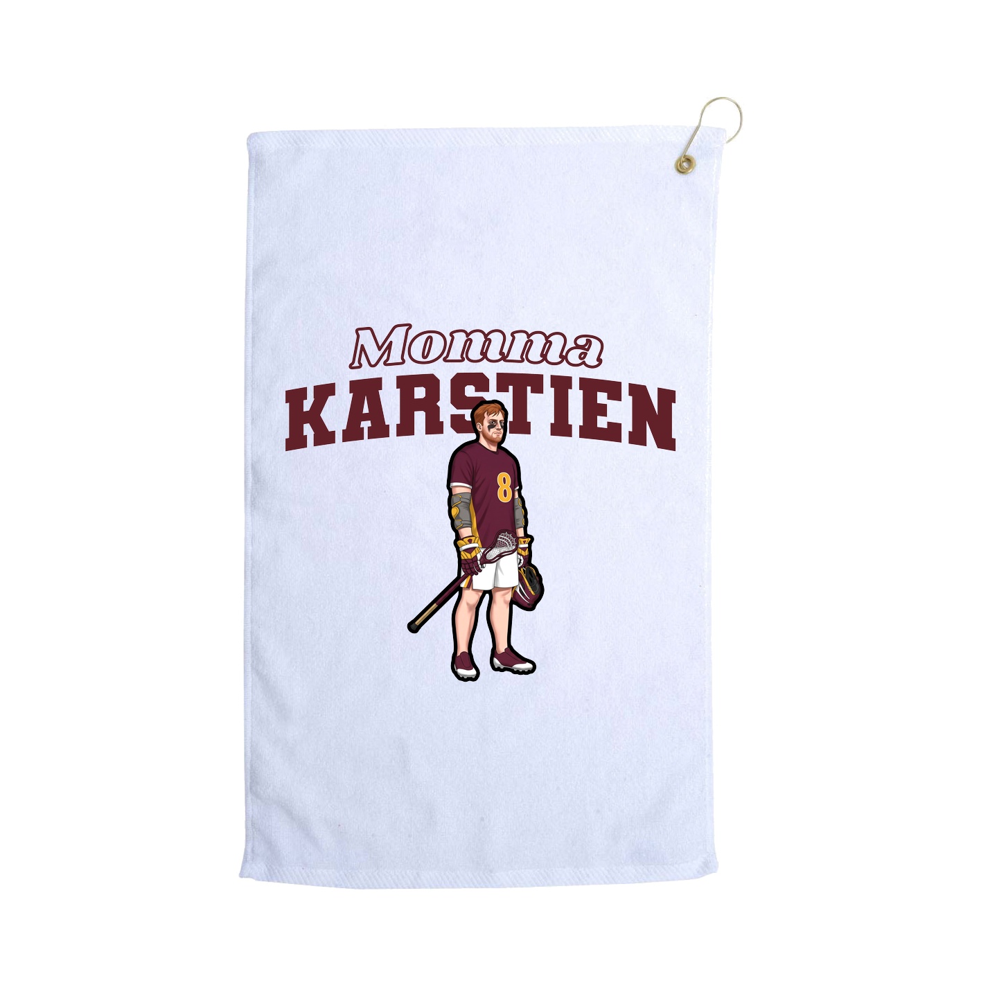 Golf Towel — Mothers Day Block in White
