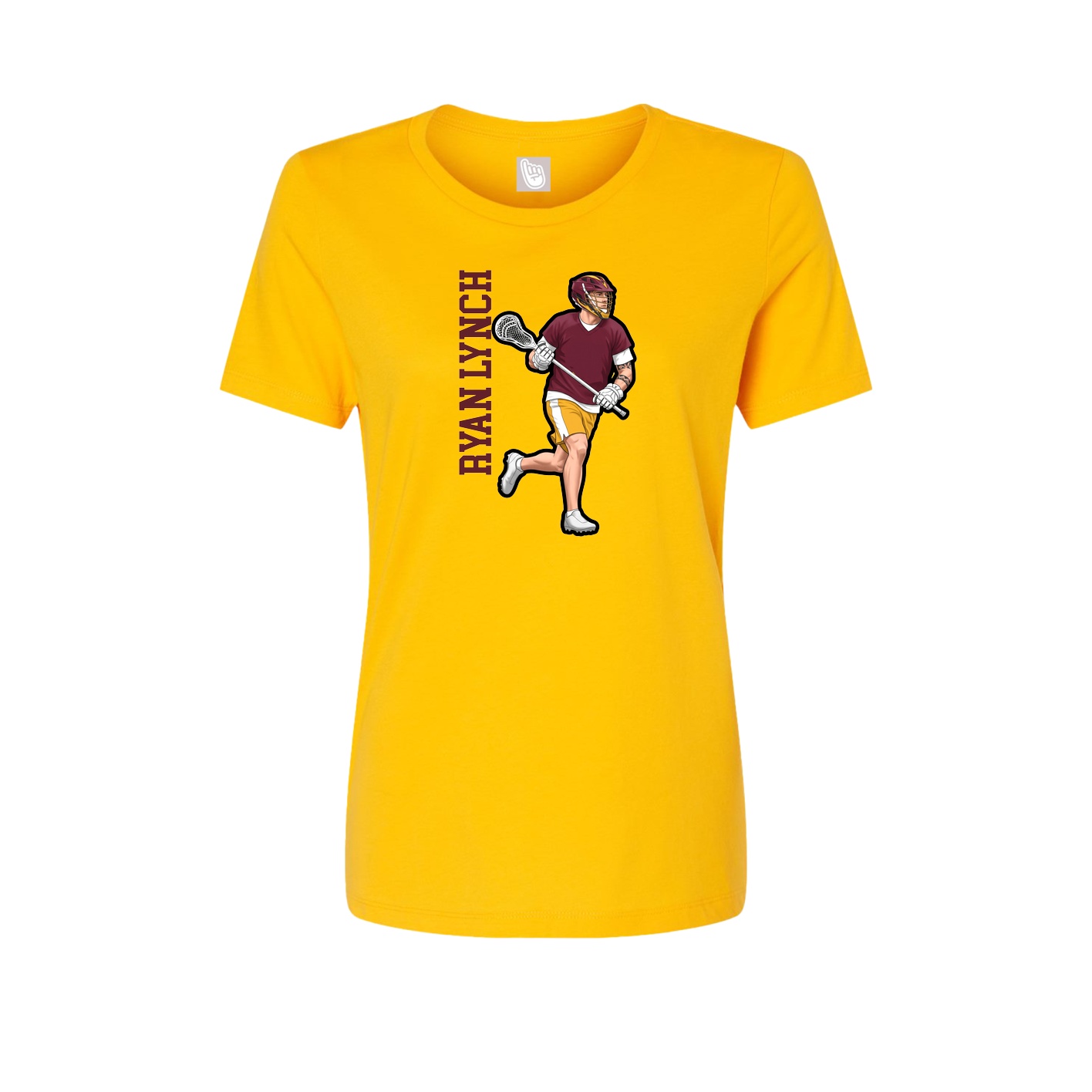 Womens Tee — Name Vertical in Gold