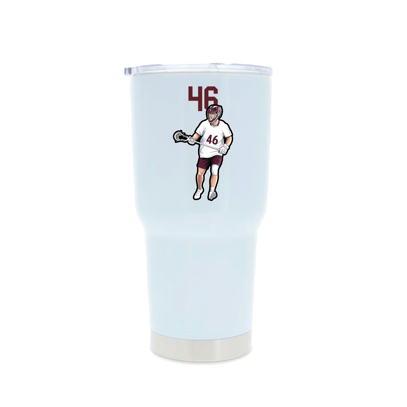 30oz Stainless Steel Tumbler — Number Top in White