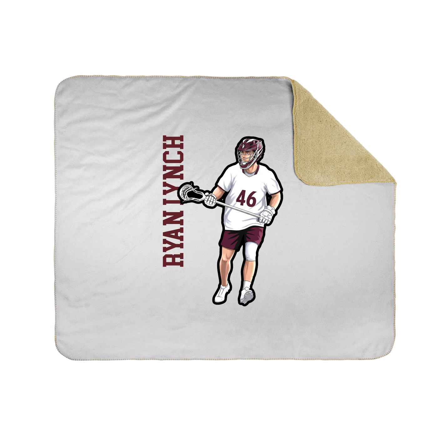 Throw Blanket — Name Vertical in White