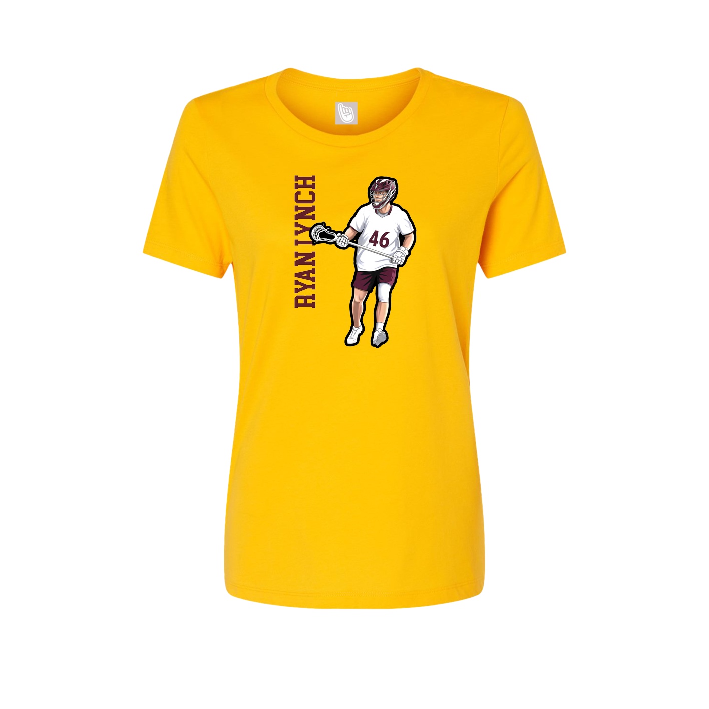 Womens Tee — Name Vertical in Gold