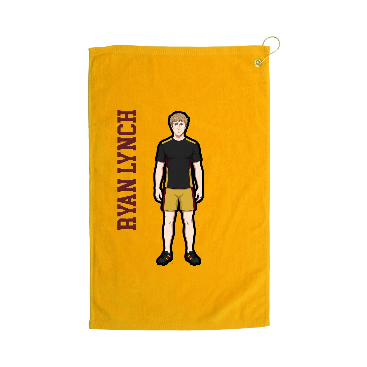 Golf Towel — Name Vertical in Gold