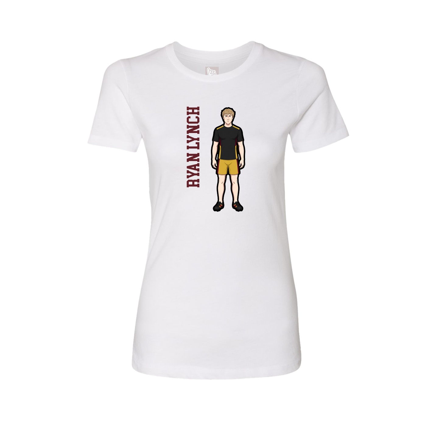 Womens Tee — Name Vertical in White
