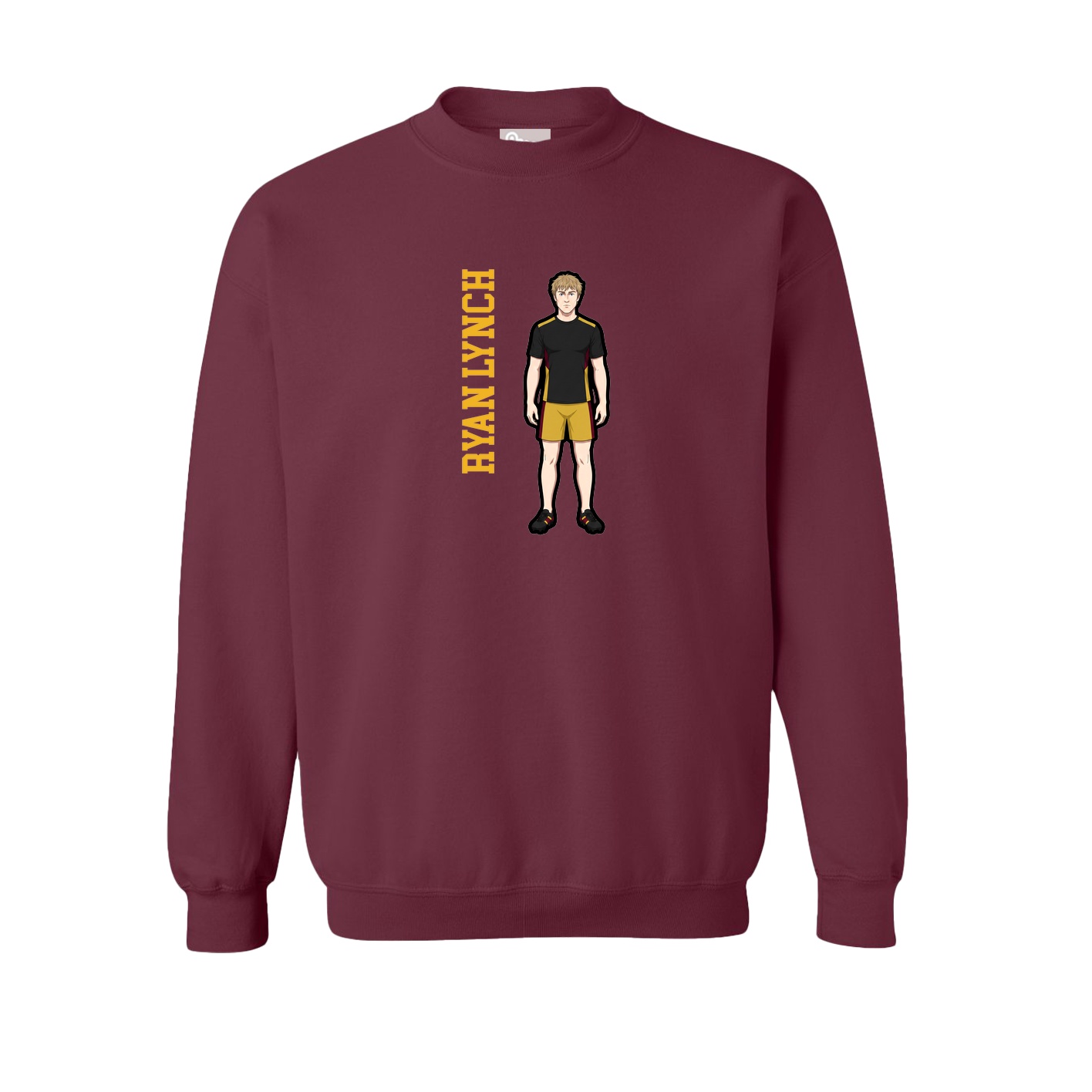 Fleece Crew — Name Vertical in Maroon