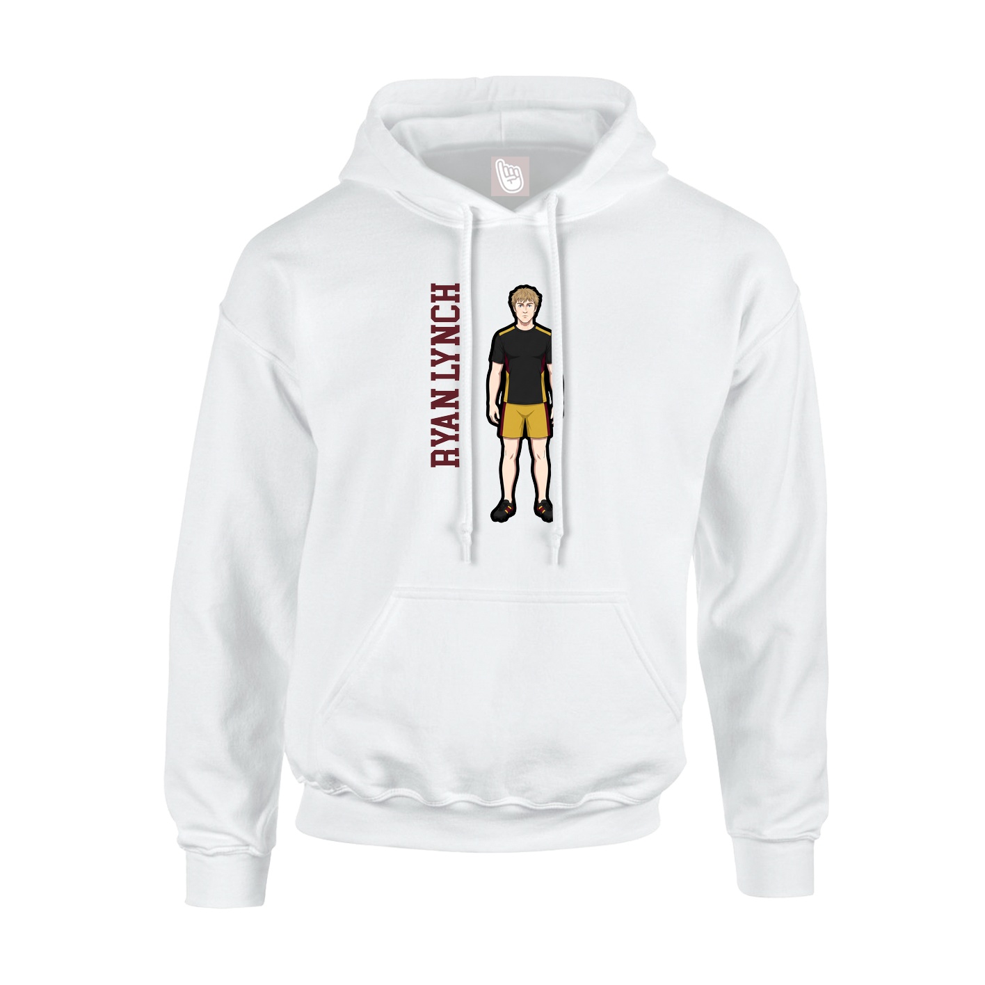 Youth Hoodie — Name Vertical in White