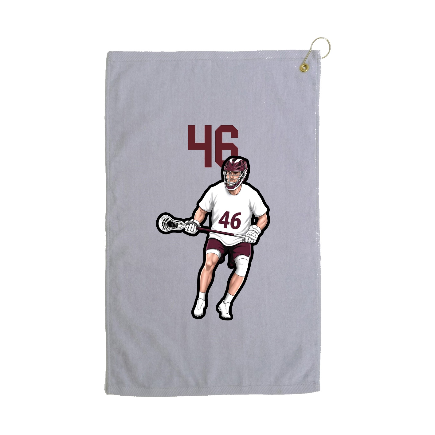 Golf Towel — Number Top in Grey