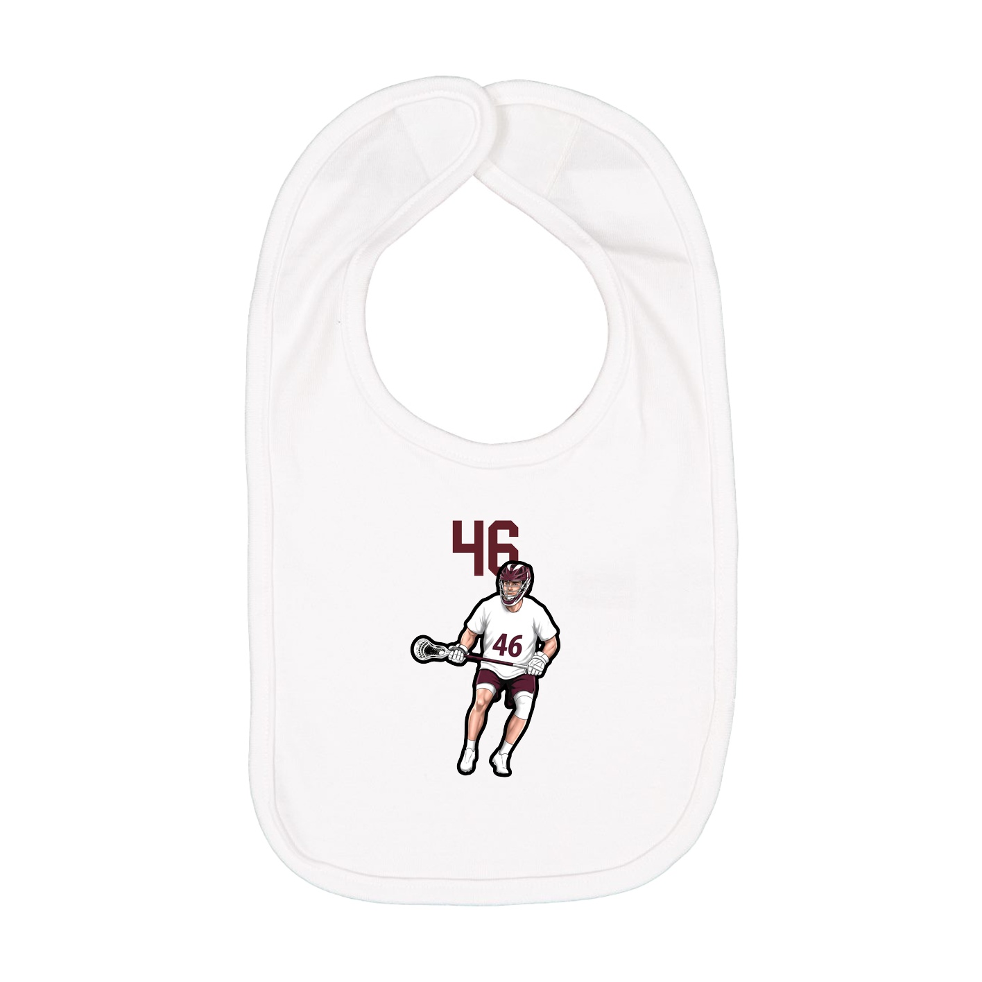 Infant Bib — Number Top in White