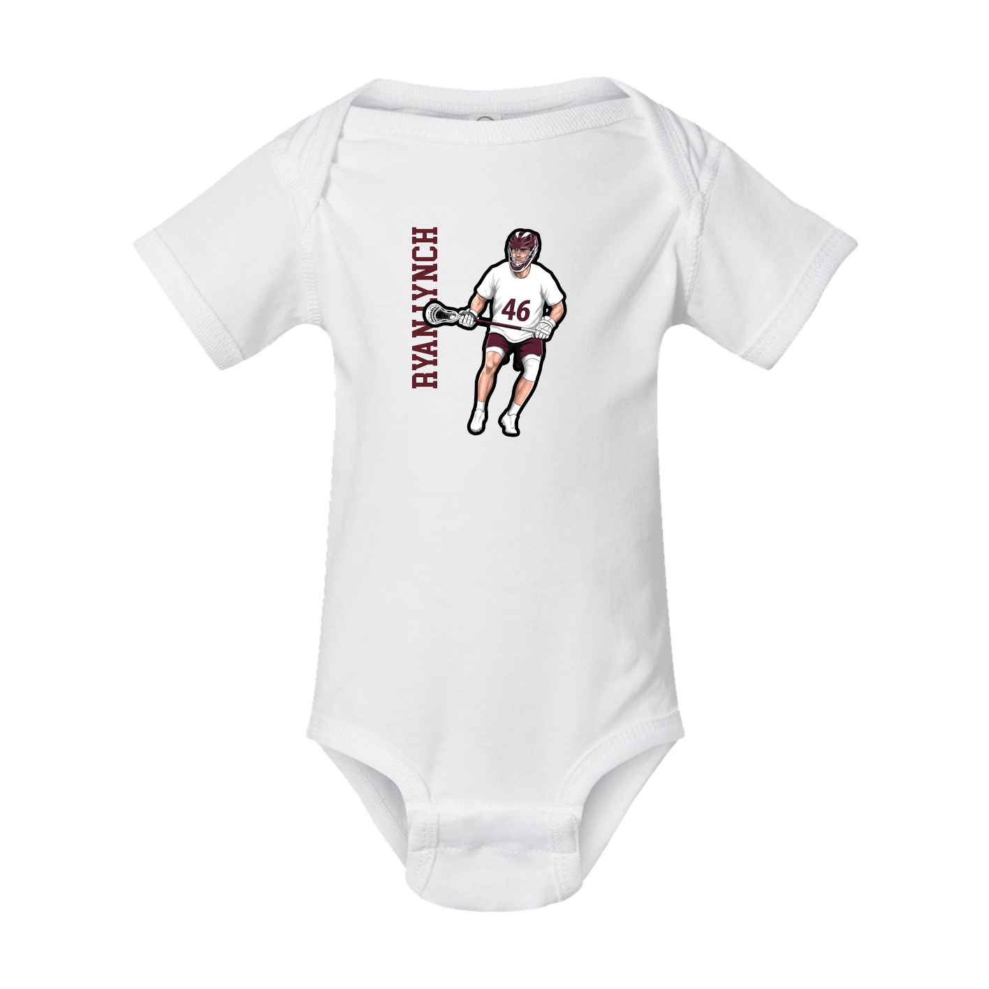 Baby Onesie — Name Vertical in White