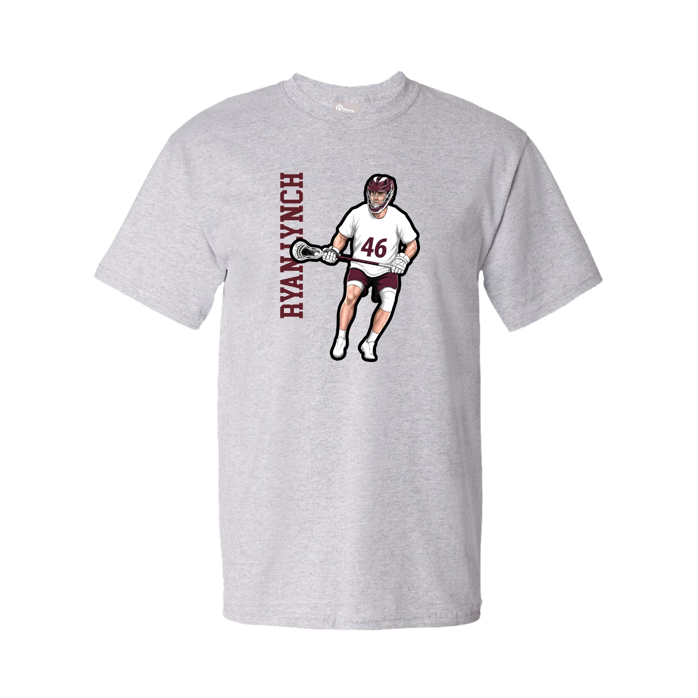 Youth Tee — Name Vertical in Grey
