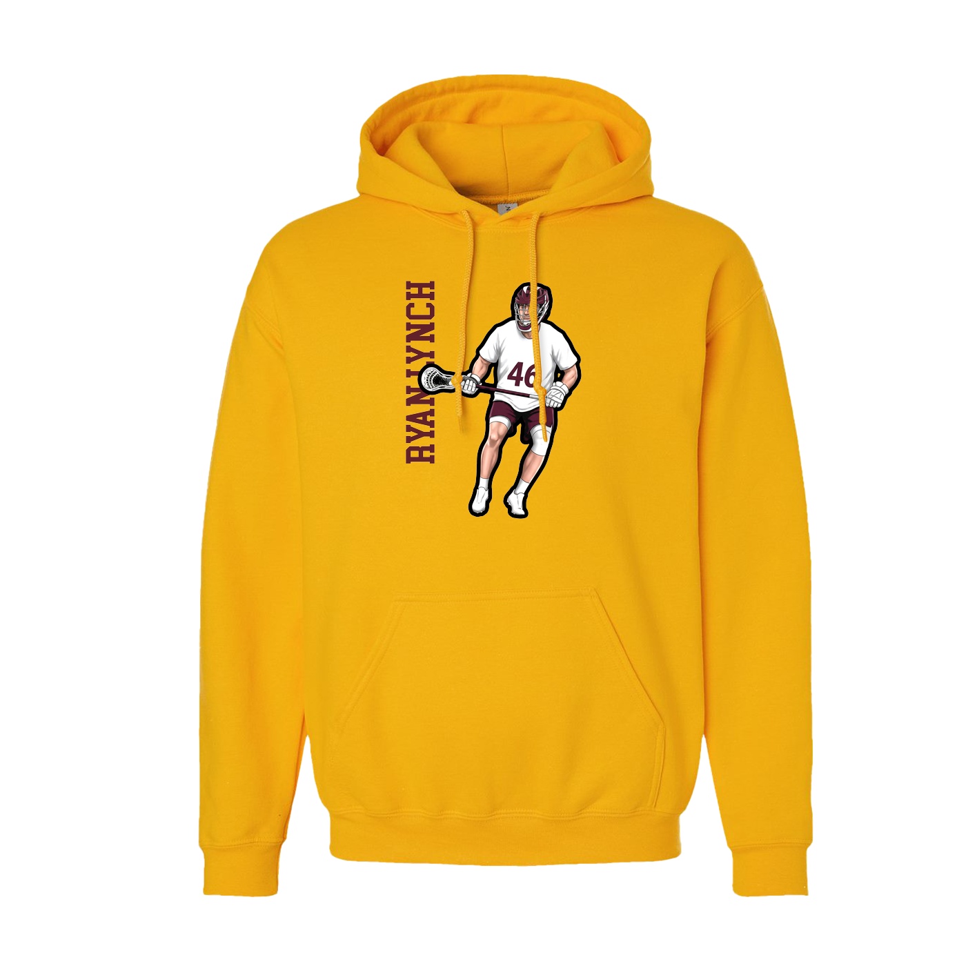 Hoodie — Name Vertical in Gold