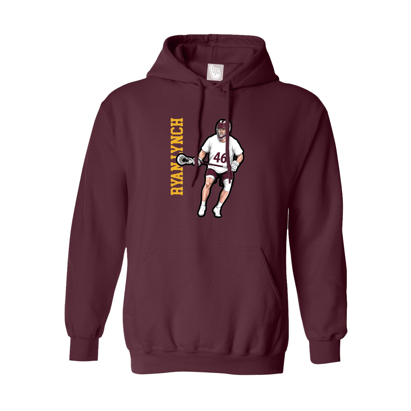 Youth Hoodie — Name Vertical in Maroon