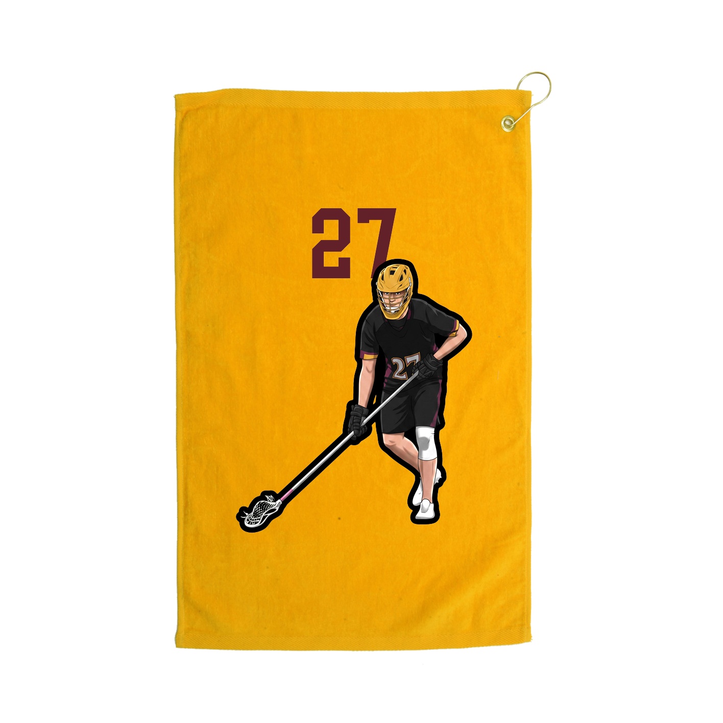 Golf Towel — Number Top in Gold