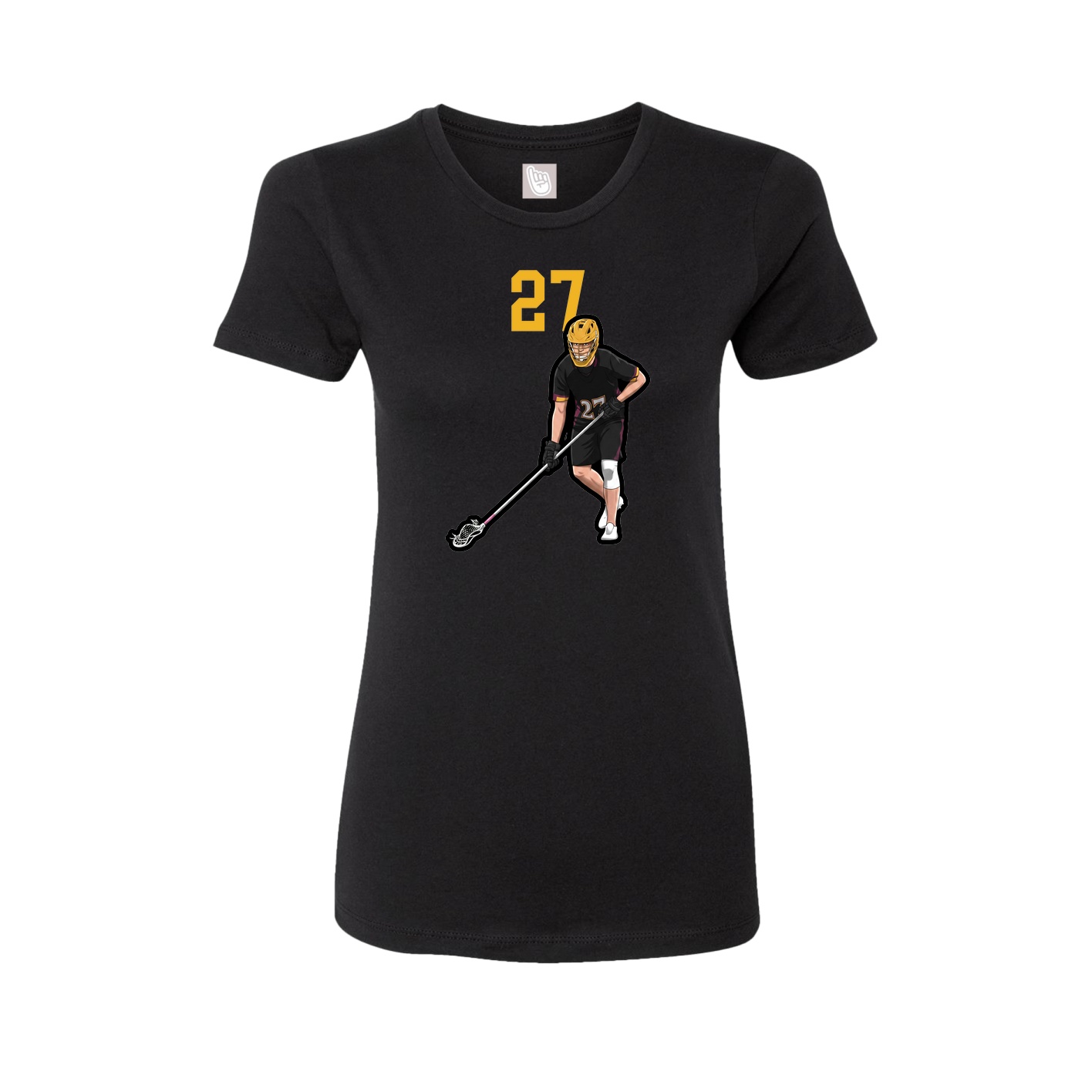 Fitted Women's Tee — Number Top in Black