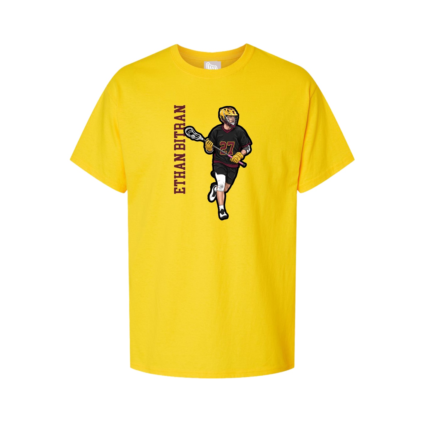Youth Tee — Name Vertical in Gold