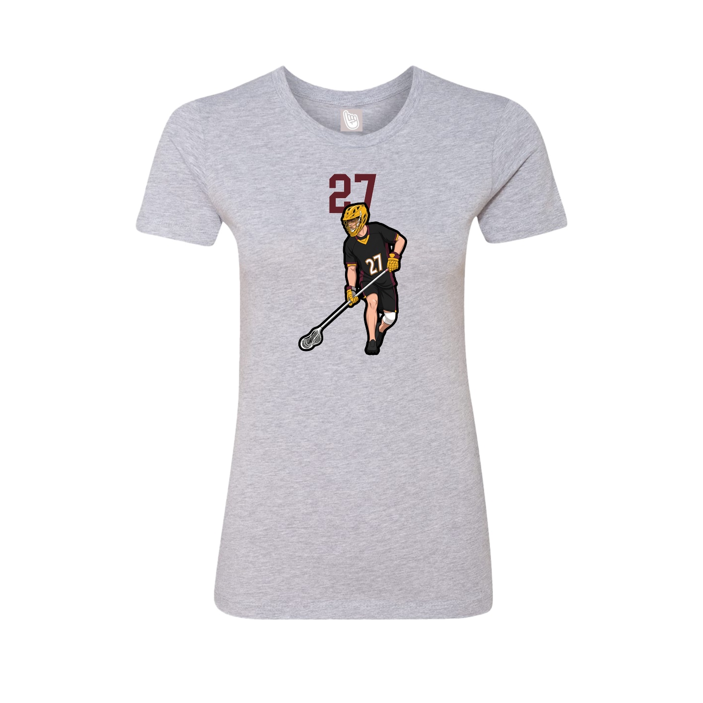 Fitted Women's Tee — Number Top in Grey