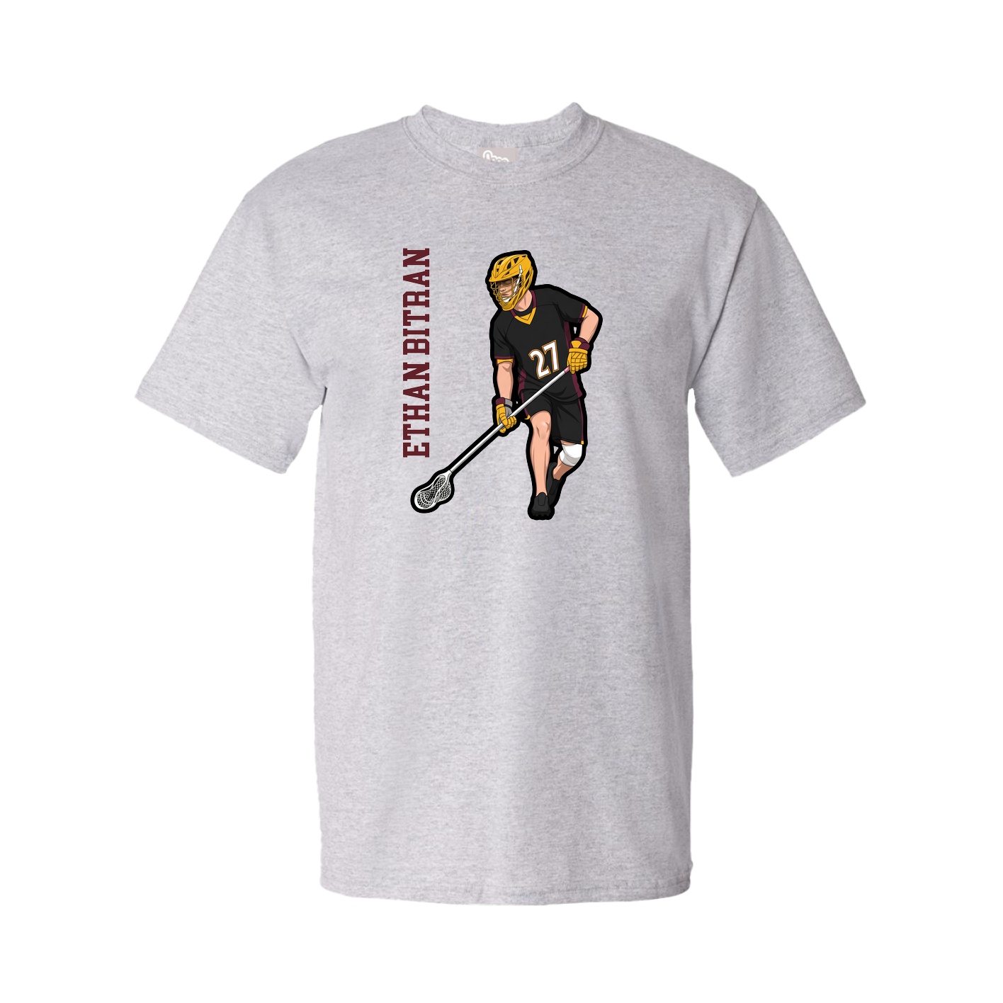 Tee — Name Vertical in Grey