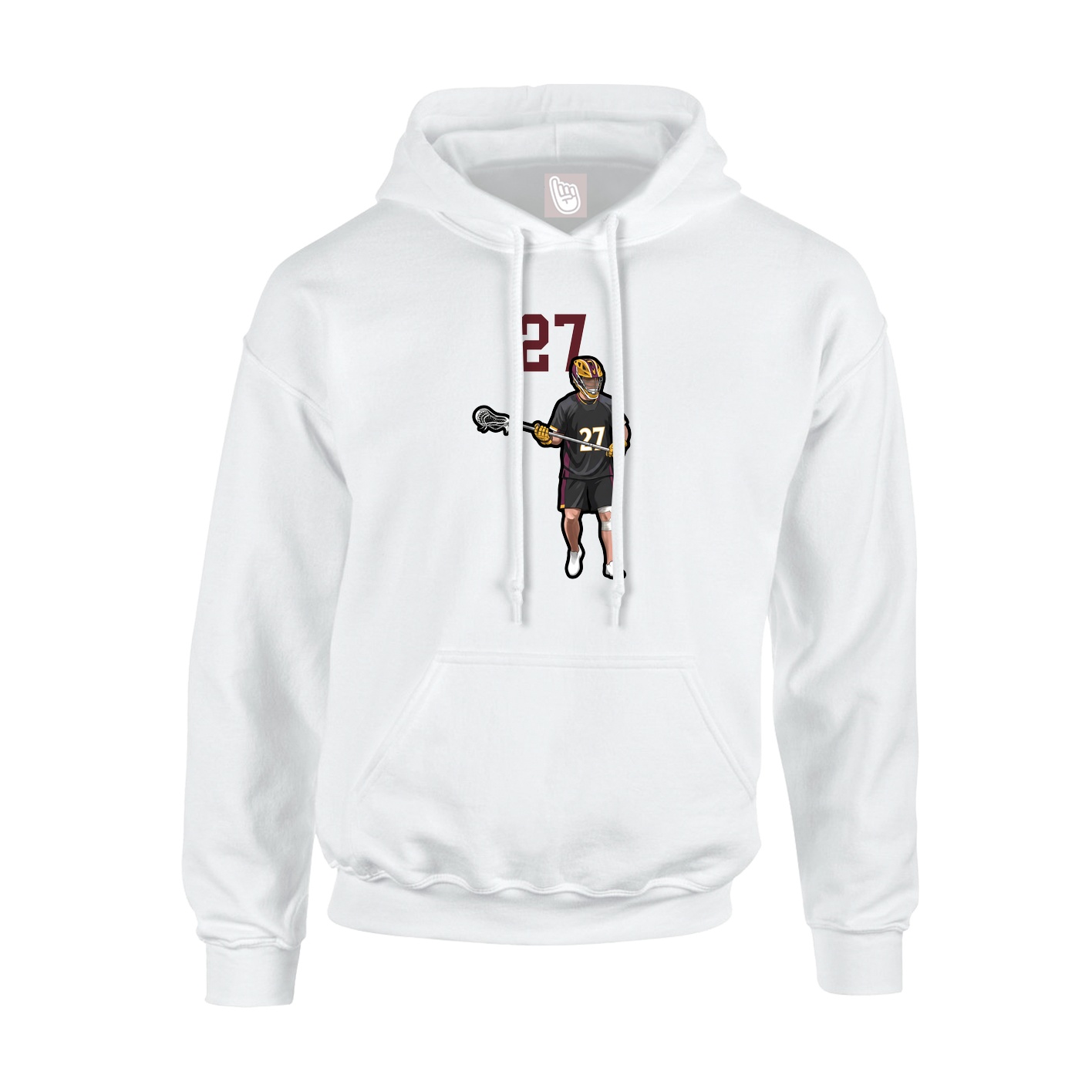 Youth Hoodie — Number Top in White