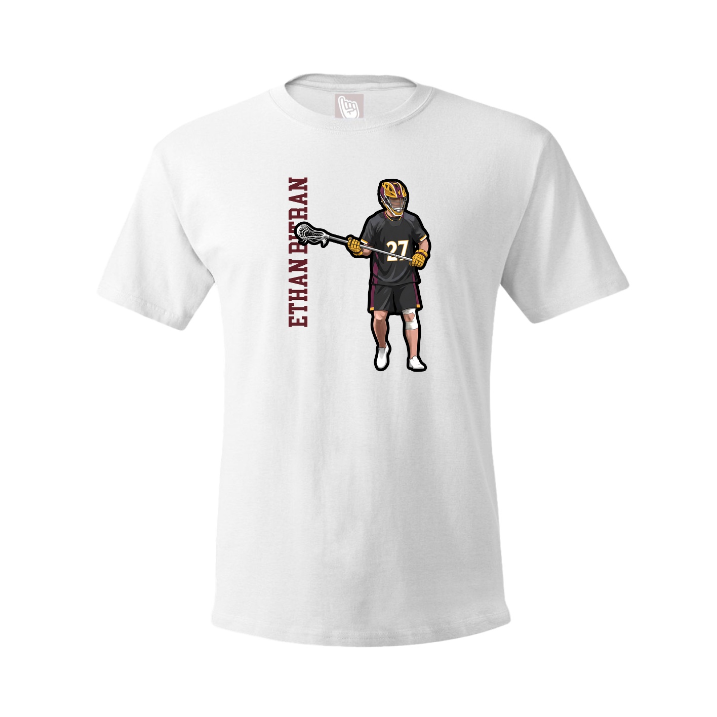 Tee — Name Vertical in White