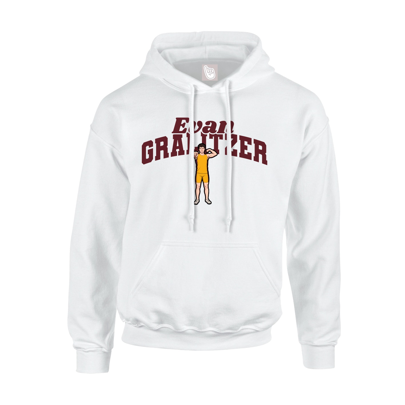 Youth Hoodie — Signature Arch in White