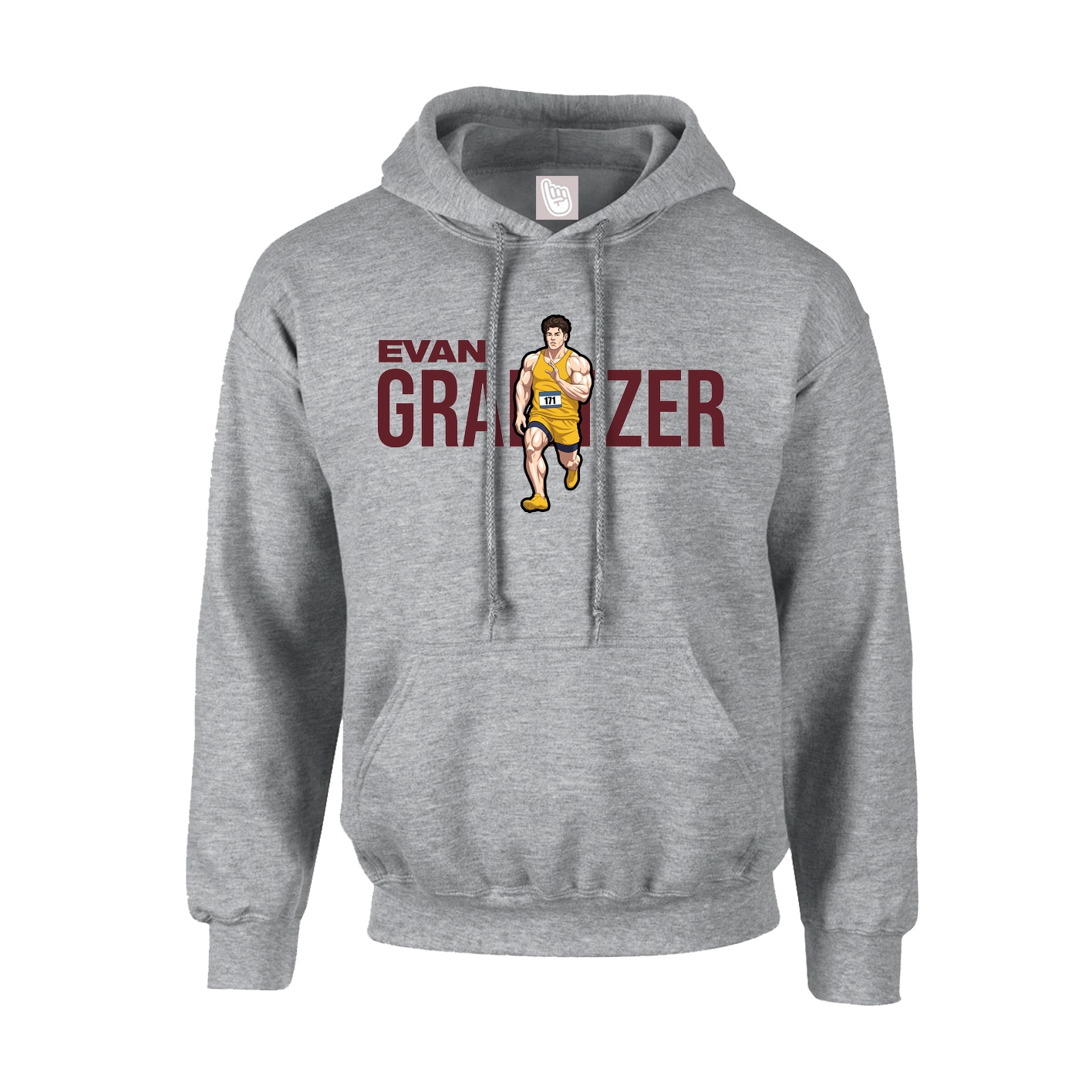 Hoodie — Player Name in Grey