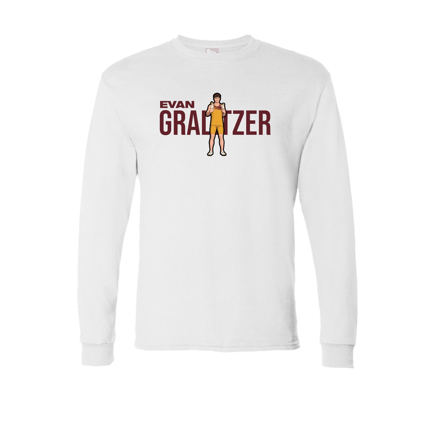 Long Sleeve Tee — Player Name in White