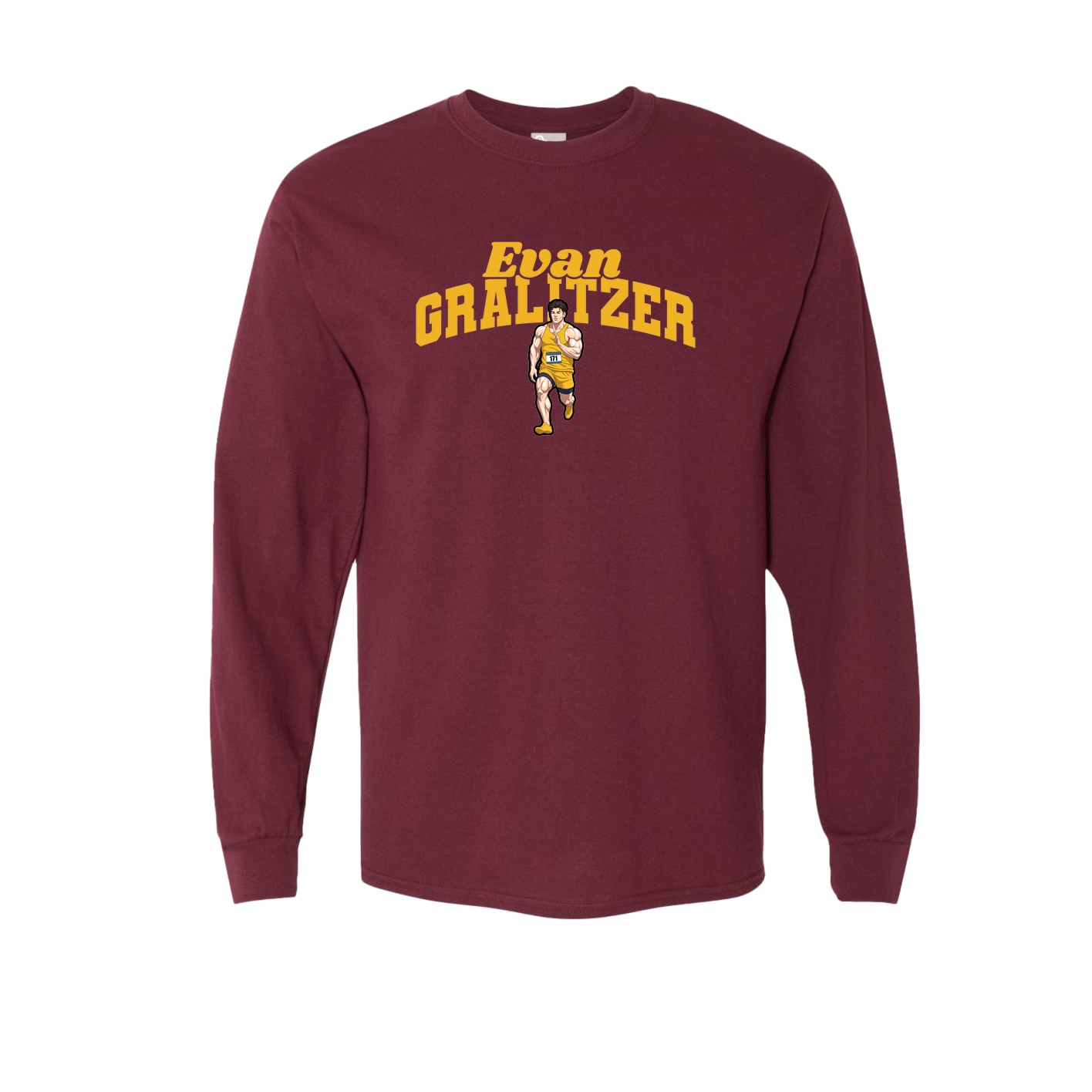 Long Sleeve Tee — Signature Arch in Maroon